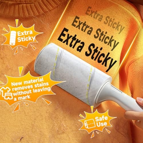 Lint Roller, 800-Sheet Extra Sticky Rollers for Pet Hair, 4 Handles, Value Pack for Dogs, Cats, Clothes, Carpet, Furniture - Thumbnail 2