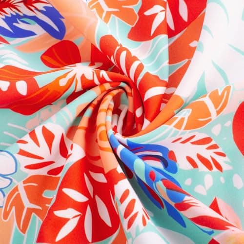 GRACE KARIN Womens Summer Floral Maxi Dresses 2026 Long Flowy Boho Dress Beach Vacation Sundresses Casual Clothes with Pocket Green Red Leaves 2XL - Thumbnail 5