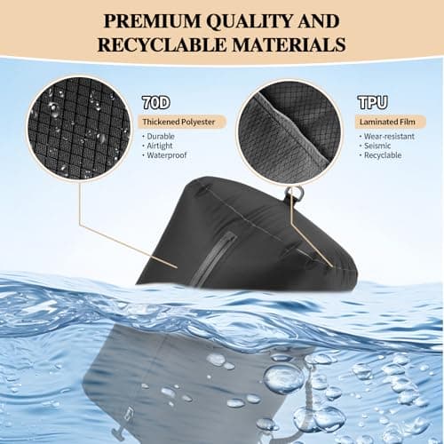 Hdenmist Vacuum Bags for Travel with Wireless Pump, 38L Reusable Vacuum Compression Bags with IP67 Waterproof Zipper 70D Nylon Vacuum Seal Packing Cubes Space Saver Bags for Carry On Backpack - Thumbnail 2