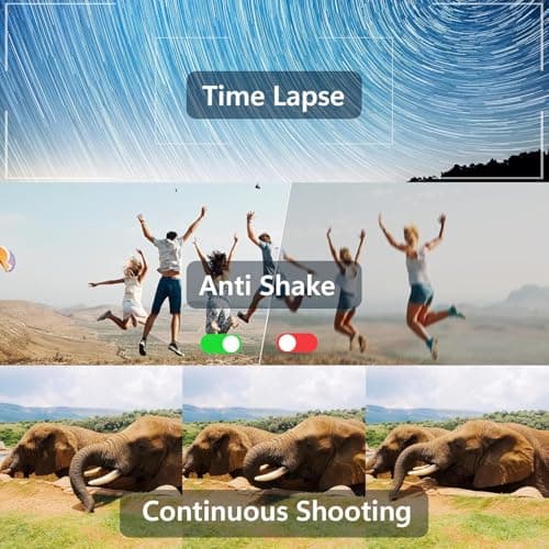 4K Digital Camera for Photography, 48MP Autofocus Vlogging Cameras with 16X Digital Zoom, 2.8" LCD Point and Shoot Camera for YouTube, Anti-Shake Compact Cameras with 32GB Micro SD Card & 2 Batteries - Thumbnail 3