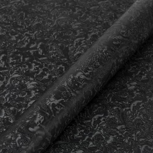 Abyssaly Black Textured Wallpaper Peel and Stick - Vintage Embossed Floral Contact Paper - Waterproof Self Adhesive Removable Vinyl Roll for Wrapping Paper Bathroom Bedroom Shelf Liner 15.7" x 393.7" - Image 1