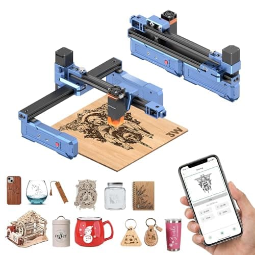 Artilume Laser Engraver 3000mW APP-Control-Foldable Design Laser Engraving Machine 200 * 150mm Working Area Portable Engraver for Wood Leather Acrylic Best for Beginners Small Business (T1)