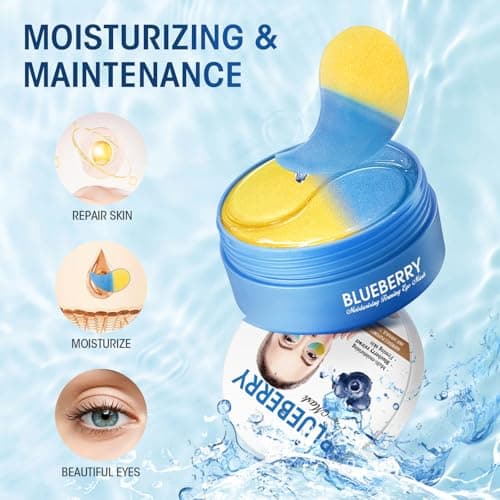 30 Pairs (60pcs) Under Eye Patches, Multi-Moisturizing Under Eye Mask Patches with Blueberry Extract,Cooling Eye Patches for Puffy Eyes and Dark Circles,Overnight Eye Patches for Night Shift Workers - Thumbnail 2