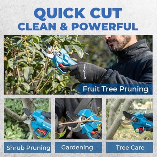 Dong Cheng Arthritis-Friendly Electric Pruning Shears, 1.4 Inch Brushless Cordless Secateurs for Weak Hands & Thick Branches, 2.0Ah Battery, Professional Garden Shears for Orchard, Vineyard & Backyard - Thumbnail 6