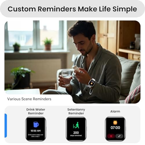 Smart Watches for Men Women with Alexa/AI Voice & Call, Mens Smart Watch with Heart Rate,SpO2,Sleep, Pressure Monitor & Reminders, 1.85’’ HD 100+ Sports Fitness Watch for Activities Track-White - Thumbnail 5