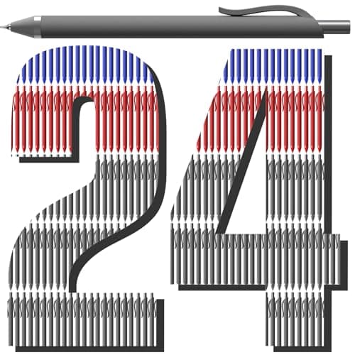 inkipen 24 Pcs Gel Pens,Black ink Pens,(0.7 mm) Fine Point Pen,Retractable Smooth Writing Pens for Journal,School Office Supplies