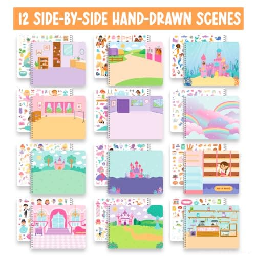 Sticker Books for Toddler 3-5 Years - Toddler Sticker Book Preschool Learning Activities, Kids Stickers Ages 4-8 Quiet Books for Toddlers 3-5, Kids Travel Activities, Educational Toddler Girl Gifts - Thumbnail 4