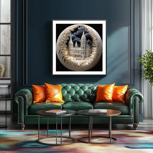 Deepcom 500 Piece Jigsaw Puzzle for Adults, 3D Visual Intricate Cathedral Architecture Design, 500 Pieces Round Puzzle for Adults, Unique Impossible Difficult Hard Challenging Jigsaw Puzzles - Thumbnail 4