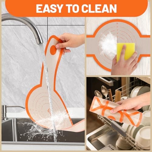 HOTEC 2 Pcs Silicone Bread Sling for Dutch Oven, 0.7MM Thickened Heat Resistant to 500°F Non-Stick Baking Mat with Long Handle Easy to Transfer Sourdough Bread, Dutch Oven Liners Baking Supplies - Thumbnail 6