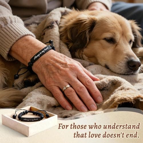 COSOWO Dog Memorial Bracelet – Adjustable Pet Keepsake with Paw & Heart Charm, Sympathy & Remembrance Gift for Dog Loss, Cat & Pet Bereavement, Light Glossy - Thumbnail 3