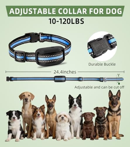 Shock Collar for Dogs, 4200FT Dog Training Collar with Remote for 15-120lbs Small Medium Large Dog, IP68 Waterproof Rechargeable E Collar with 3 Training Modes: Beep, Vibration, Safe Shock (Black - Thumbnail 5