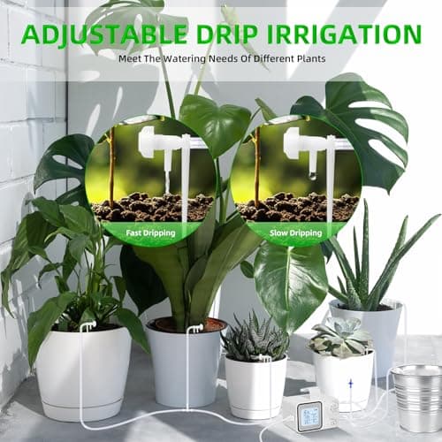 Automatic Plant Watering Devices with Programmable Water Timer and LED Display,Automatic Drip Irrigation Kit System for 15 Potted Plants Outdoor Indoor Garden Balcony Vacation - Thumbnail 4