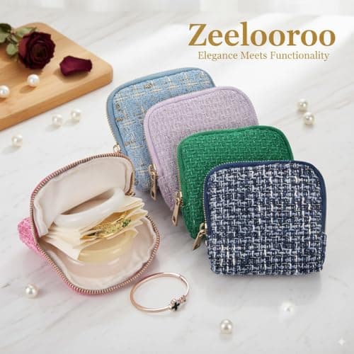 Small Travel Jewelry Case, Soft Velvet Organizer Pouch for Bangle, Bracelets, Large Earrings, Beaded necklace, Anti-Scratch & Portable Jewelry Bag Holder for Travel & Everyday Use (Ocean Blue) - Thumbnail 6