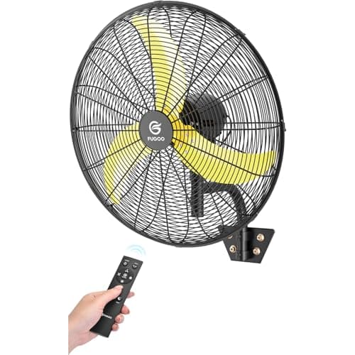 FUGOO 24" Brushless DC Industrial Outdoor Oscillating Wall Mount Fan, Whisper-Quiet 5000 CFM, IP53 Waterproof, 50% Energy Savings, Remote Control for Garage Warehouse Patio - Image 1