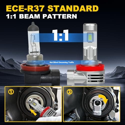 KIMLATAR H11 Bulbs Super Bright Xenon White H8 Bulbs Fog Lights Pack of 2 - Thumbnail 2