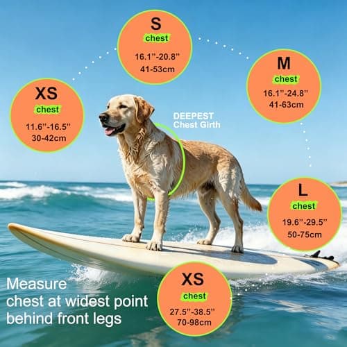Dogcheer Dog Life Jacket with Double Rescue Handle, Reflective Dog Life Vest for Swimming Boating, Adjustable Pet Swim Vest Dog Flotation Device DFD for Small Medium Large Dogs - Orange L - Thumbnail 5