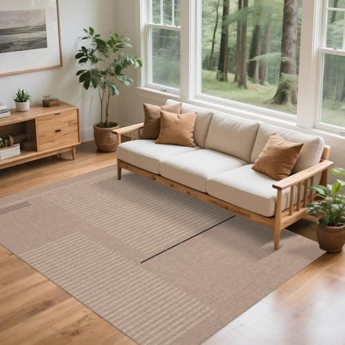 Arvenchy Easy Jute Rug 8x10: Indoor Outdoor Natural Boho Area Rugs for Living Room Patio Washable - Farmhouse Neutral Contemporary Large Carpet for Bedroom Dining Room Backyard Office Non Slip