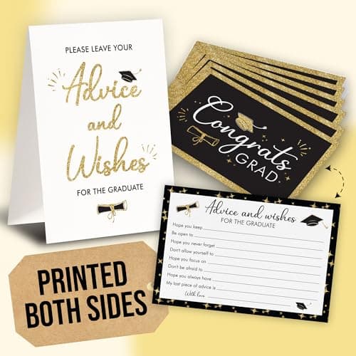 STOFINITY Graduation Advice Cards 2026-50 Pcs Well Wishes And Advice For The Graduate, Grad Party Decorations 2026 Ideas, High School Graduation Party Supplies, College Grad Games Activities