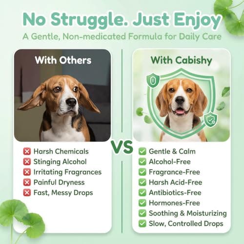 Cabishy Ear Cleaner for Dog Cat Ear Drops Wax Removal with Centella Asiatica No Irration, No Alcohol, Non-Medicated Pet Ears Wash Cleaning Solution Itch Relief Soothing Deodorizing Itchy Ears 4oz - Thumbnail 3