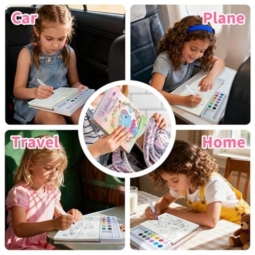 Kalysky Paint with Water Books for Kids Ages 4-8, Mess Free Water Color Painting Set for Toddlers, Travel-Friendly & Birthday Gift - Thumbnail 6