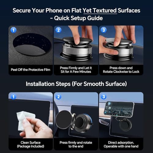 Miedecdel Magnetic Phone Holder for MagSafe, 360° Adjustable Car Phone Mount with 96+LBS Strongest Suction & 2800gf Strongest Magnetic for Dashboard/Gym/Mirror, Compatible with iPhone & Android - Thumbnail 6