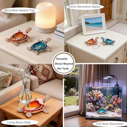 PepFurSt Sea Turtle Figurines-Fish Tank Decorations- Turtle Tank Decorations- Aquarium Decor - Decorative Tray for Holding Small Items (Orange) - Thumbnail 5
