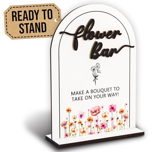 Stofinity Wooden Flower Bar Sign Bridal Shower Decor - Bloom Bar Sign Wedding Accessories For Reception, Bloom Bar Supplies for Wedding Table Decor - Image 1