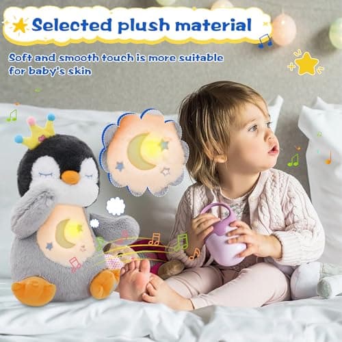 MIAODAM Soothing Breathing Penguin Plush with Relaxing Music, Hugging Toy - Thumbnail 5