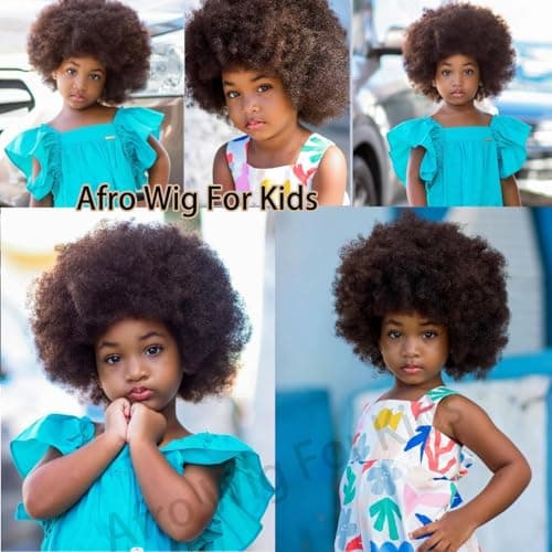 LQVEAIR Brown Afro Wigs for Women Small Size Adjustable Afro Kinky Wig 115gram Synthetic Disco Wigs For Daily Cosplay Party (Small,33#) - Thumbnail 2
