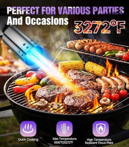 Powerful Propane Torch Gun, Kitchen cooking Torch lighter with Adjustable Flame, Flame Thrower Gun Butane Torch for Searing Steak, BBQ, Campfire, Fireplace (Tank Not Included)(Graffiti) - Thumbnail 3