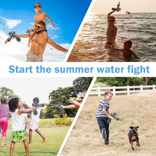 Electric Water Gun for Adults Kids, Automatic Squirt Gun with 26-32 FT Long Range, Powerful Light Up Watergun, Large Capacity Electric Water Blaster, Summer Beach Pool Outdoor Party Toy Gift, Black - Thumbnail 3
