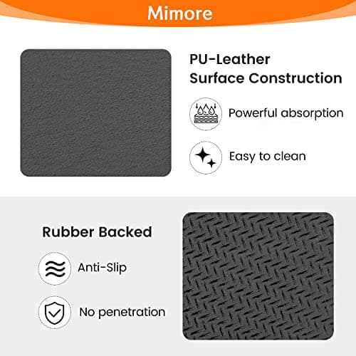 Mimore Coffee Mat - 18x24 Inch Grey Countertop Mat - Absorbent, Hides Stains, Rubber Backed - Dish Drying Mat Fits Under Coffee Maker or Espresso Machine (Compatible with Ninja Luxe Cafe) - Thumbnail 2