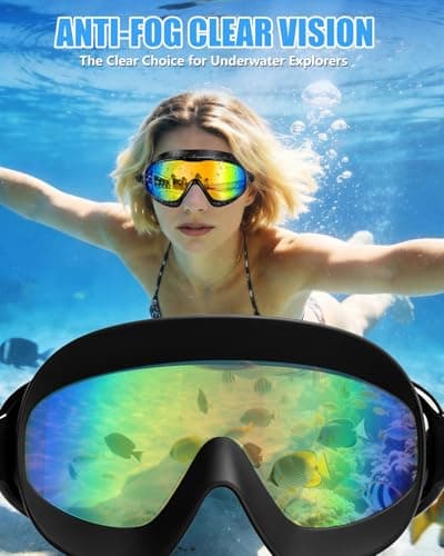 Aegend Swim Goggles for Adult Youth - 2 Pack Wide View Anti-Fog Anti-UV Swimming Goggles for Men & Women (Aqua & Bright Orange) - Thumbnail 4