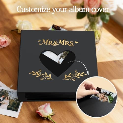 Barsone Linen Wedding Photo Album 4x6 with 400 Pockets(Large Capacity Customizable Memory Book, Custom Engraved Cover, Bridal Photo Album for Engagement, Gifts & Memory Keepsake) - Thumbnail 3