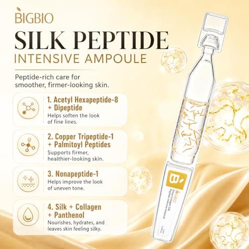 Silk Peptide Intensive Lifting Ampoule, Anti-Aging Hydrating Serum, Multi Peptide, Collagen, Niacinamide, 4D Hyaluronic Acid Serum for Wrinkles & Fine Lines & Radiance 30pcs - Thumbnail 2