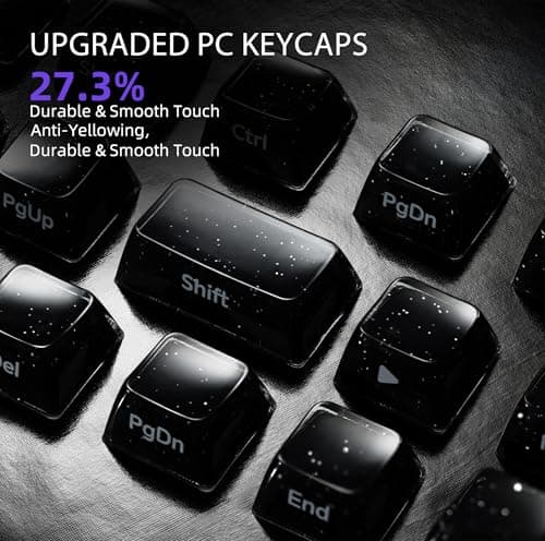 OHY XVX Starry Side-Printed Translucent Black Crystal MDA Profile Keycap Set (Sparkle Finish), 122-Keys Double Shot PC+ABS for MX Switches & ANSI Layout Mechanical Keyboards-Black - Thumbnail 4