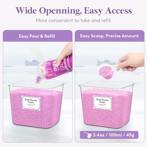 Lifewit Large Laundry Pods Container& Dryer Sheet Holder, Laundry Storage Containers, Laundry Room Organization Storage Jars for Powder, Scent Booster Beads,Bamboo Lid,0.53+0.7 gal,4 Pcs - Thumbnail 4