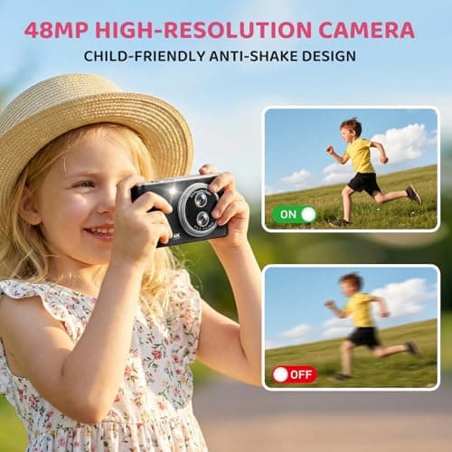 Digital Camera, 48MP FHD 1080P Point and Shoot Camera with 16x Zoom, Anti Shake Compact Portable Camera for Photography with 32GB Card, Autofocus Camara for Kids, Beginners, Teens, Black - Thumbnail 3