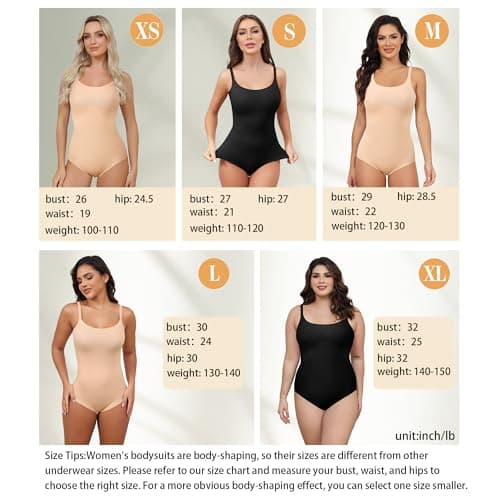 Oegho Shapewear Bodysuits For Women Seamless Tummy Control Body Suit - Thumbnail 2