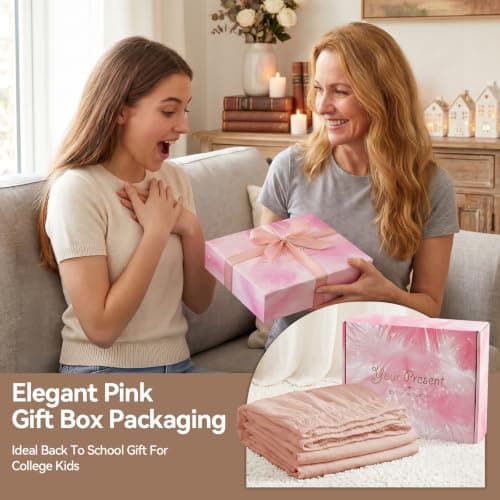 RIMELA Twin XL Bed Skirt - 36 Inch Drop, Textured Crinkle Linen-Look, Wrinkle-Free Wrap Around Elastic Dust Ruffle, Blush Pink Solid Fabric Machine Washable, Dorm Bedroom Decor - Thumbnail 5