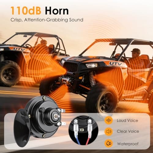 Steelify UTV Turn Signal Kit with 110dB Horn, Dual Row 12 LED Beads, Pre-Wired Plug and Play Lever Column Switch, Universal Street Legal Blinker Kit Compatible with Polaris Can-Am Teryx CFMOTO - Thumbnail 4