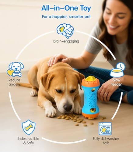 WAGPAWS Dog Puzzle Toy Slow Feeder for Small To Mideum Dogs, Interactive Dog Chew Toy for Boredom, Brain Engaging Adjustable Treat Dispensing Dog Cat Toys Gift with Scent Release Holes Dishwasher Safe - Thumbnail 2