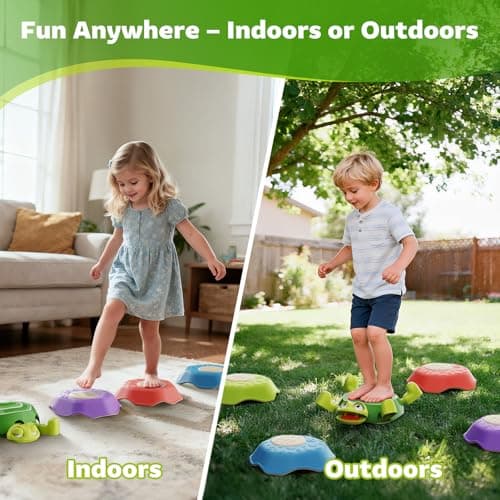 Stepping Stones for Kids & Toddlers 3-5, 6Pcs Non-Slip Sensory Toys & Obstacle Course for Indoor Outdoor Play, Develops Motor Skills, Balance & Coordination, Ideal Christmas & Birthday Gifts - Thumbnail 6