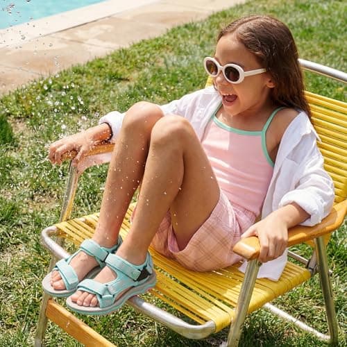 DREAM PAIRS Boys Girls Sandals Kids Adventurous Light-Weight Adjustable Straps Summer Water Shoes (Toddler/Little Kid/Big Kid),Size 13 Little Kid,Mint/Pink,170892-K - Thumbnail 2