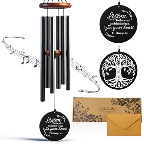 36 Inch Memorial Wind Chimes for Loss of Loved One - Deep Tone, Durable Metal Sympathy Wind Chimes for Outside, Outdoor Decor, Garden Patio Porch Yard Home, Meaningful Gift for Mom Women Housewarming - Image 1