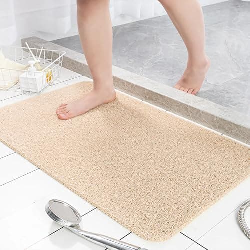 Bathtub Mat, Non-Slip Anti Slip Fast Drying Shower Mat for Tub, Floor,Bathroom, Beige, 17x30 Inches - Image 1