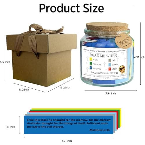 Bible Verse Jar, 150 Bible Verses in a Jar, Christian Gifts for Women, Prayer Hope, Bible Study Supplies Religious Birthday Gifts for Women - Thumbnail 3
