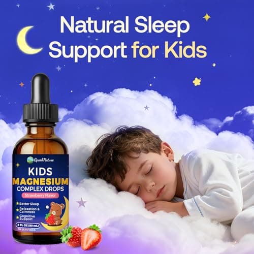 Kids Magnesium Liquid Drops - Magnesium Glycinate Liquid for Kids, Magnesium Supplement with L-theanine, Omega-3, D3 for Sleep, Calm, Relaxation, Brain & Bone Support - Strawberry Flavor 2FL Oz - Thumbnail 5