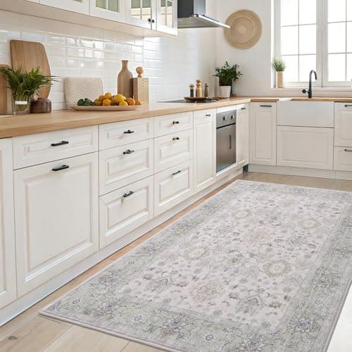 Vanmoos 2x3 Washable Area Rug – Soft, Non-Slip Entrance Rug, Durable Indoor Door mat, Floor Carpet for High-Traffic Areas, Entryway, Kitchen, and Bedside, Cozy Elegance/Green - Thumbnail 5