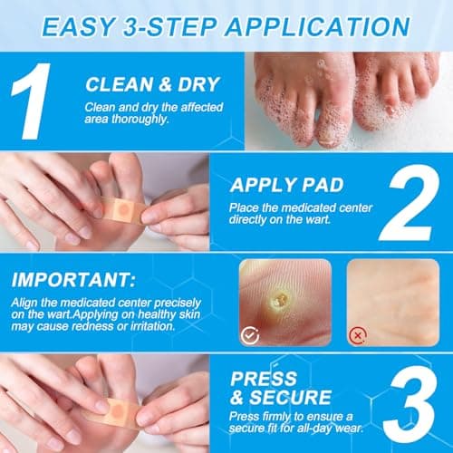 ZGjoib WART Corn Remover Pads for Feet 40% Salicylic Acid Wart Remover Pads, Corn Removers for Toes,Body - Thumbnail 6